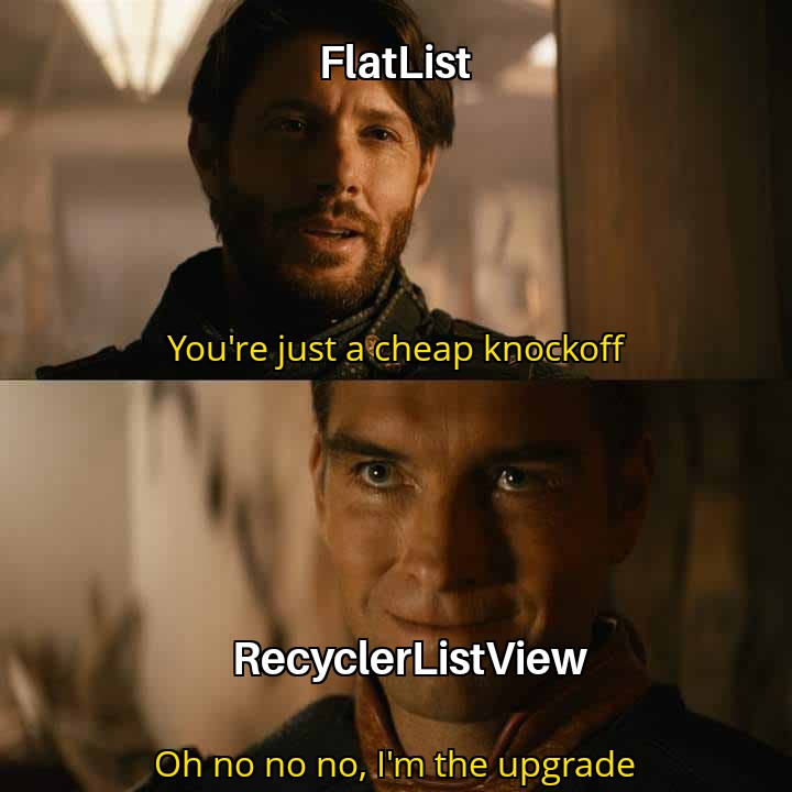 FlatList & RecyclerListView Meme